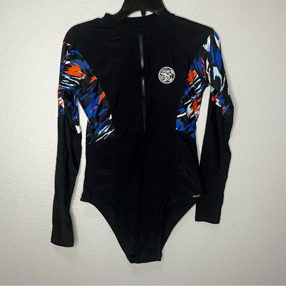 Axesea Rash Guard Long Sleeve One Piece Swimsuit 8 Full Coverage UV50+ Padded - Picture 1 of 6